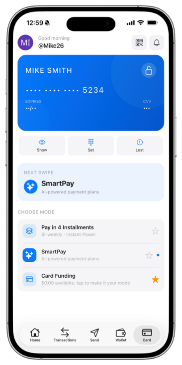 A fully customizable visa card that let's you pay anywhere.
