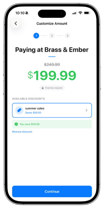 Discounts from partner stores, right in the app.