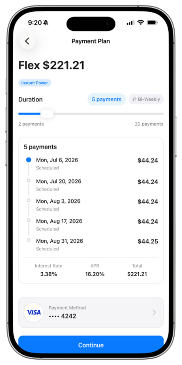 Flexible payments, your way.